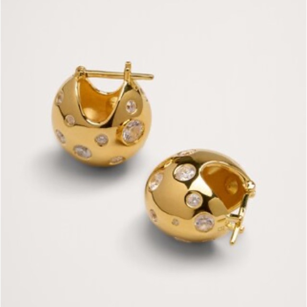 Banana Republic CRYSTAL DOME TEARDROP HOOP EARRINGS